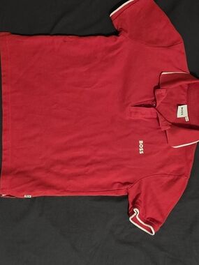 Boss Men's Red Polo with White Trim